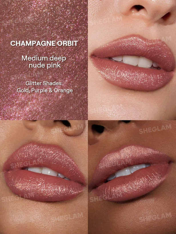 رژ لب مایع اکلیلی شیگلم مدل Stardust Swipe Glitter Liquid Lipstick