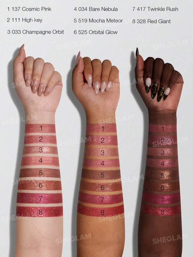 رژ لب مایع اکلیلی شیگلم مدل Stardust Swipe Glitter Liquid Lipstick