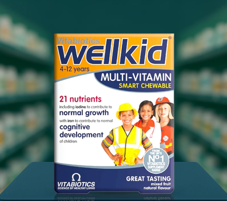 مولتیویتامین جویدنی کودکان ول کید ویتابیوتیکس Wellkid – ۳۰ عدد